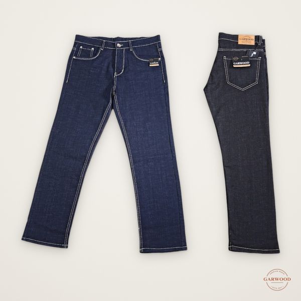 Prime Straight Fit raw wash jeans in navy and black